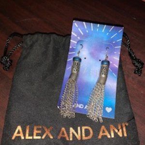 Alex and Ani Silver Aurora Blaze earrings